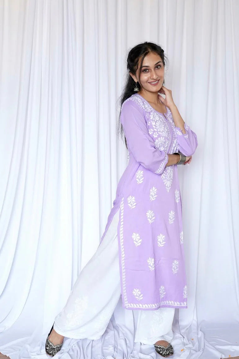 Embroidered Cotton Chikankari Kurta