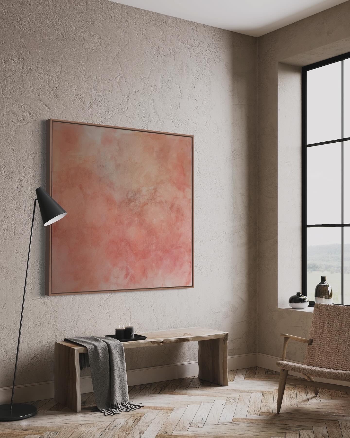 Tableau grand format - Ciel Rose Poudré