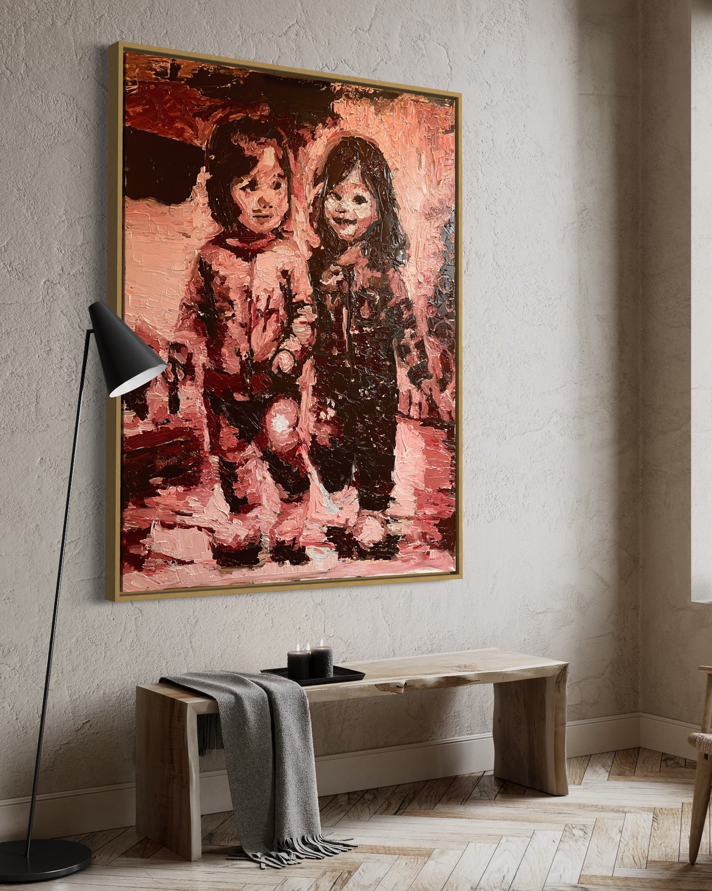 Tableau original (GAUCHE) - série Merveilles d'enfance - Huile sur toile en impasto